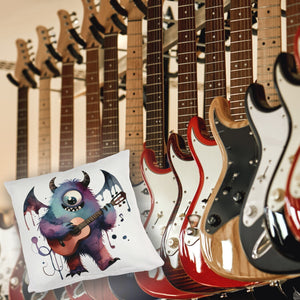 Niedliches Monster mit Gitarre Kissen