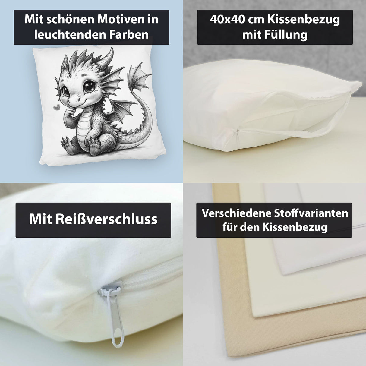 Niedlicher Drache Kissen
