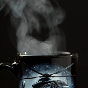 Polizeihubschrauber Tasse in Schwarz