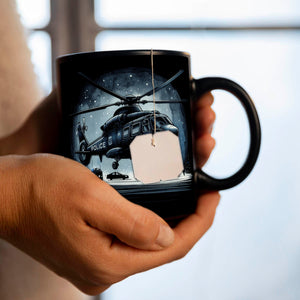 Polizeihubschrauber Tasse in Schwarz