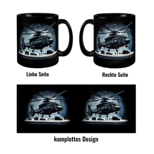 Polizeihubschrauber Tasse in Schwarz