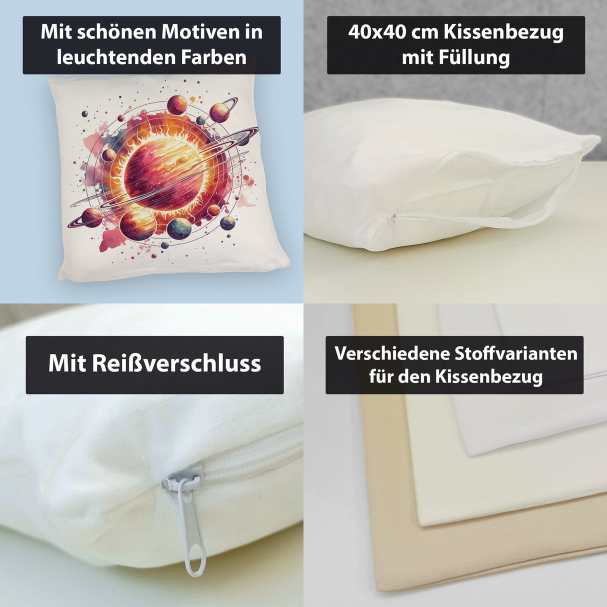 Sonnensystem Planeten Kissen