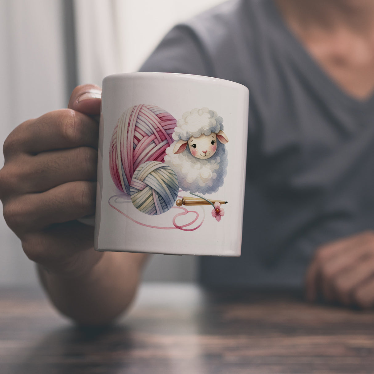 Schaf Wollknäuel Kaffeebecher