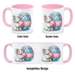 Schaf mit Wollknäuel Kaffeebecher