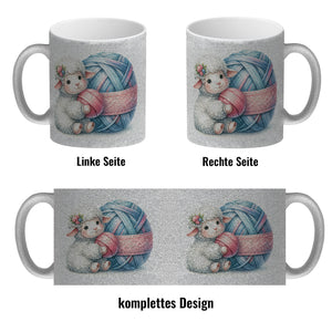 Schaf mit Wollknäuel Kaffeebecher