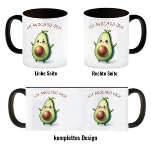 Avocado Kaffeebecher mit Spruch Ich Avocado dich
