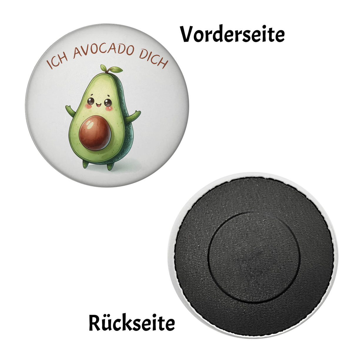 Avocado Magnet rund mit Spruch Ich Avocado dich