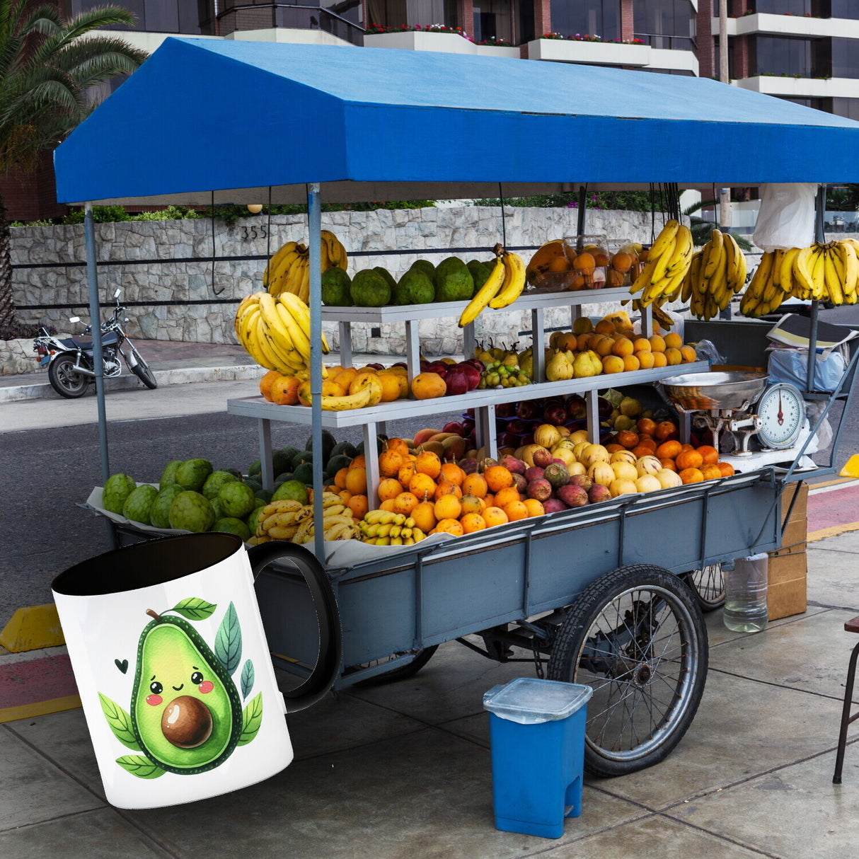 Lächelnde Avocado Kaffeebecher