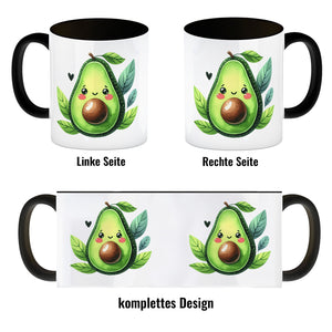 Lächelnde Avocado Kaffeebecher