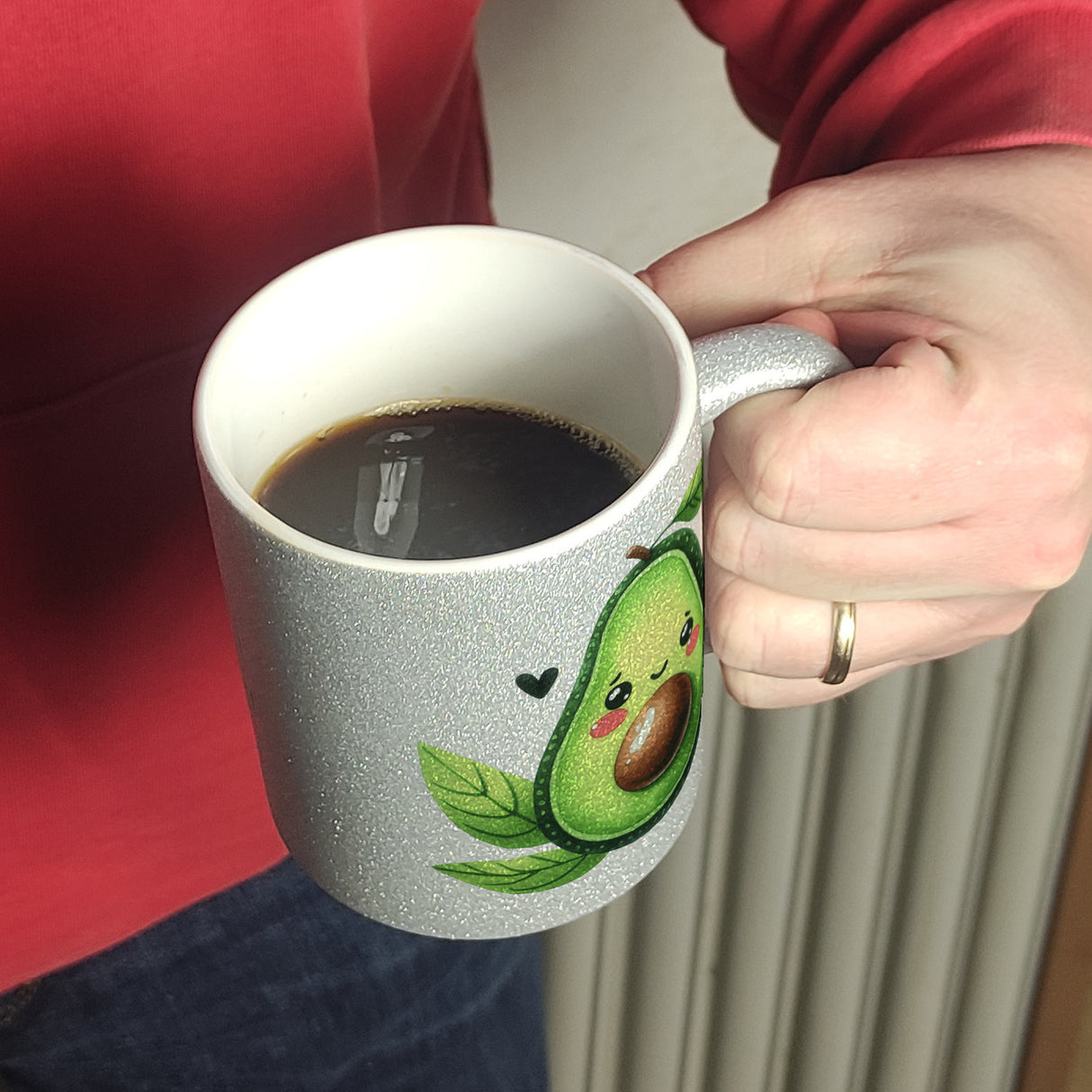 Lächelnde Avocado Kaffeebecher