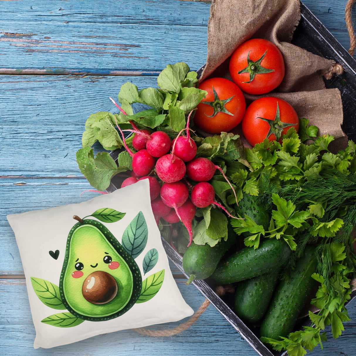 Lächelnde Avocado Kissen
