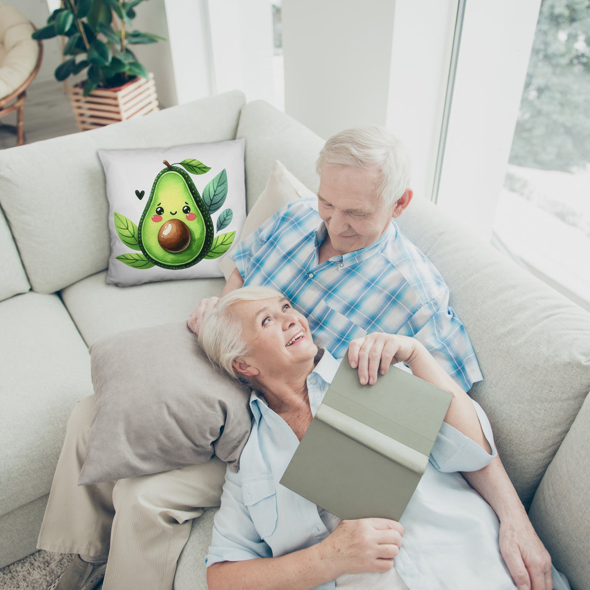 Lächelnde Avocado Kissen