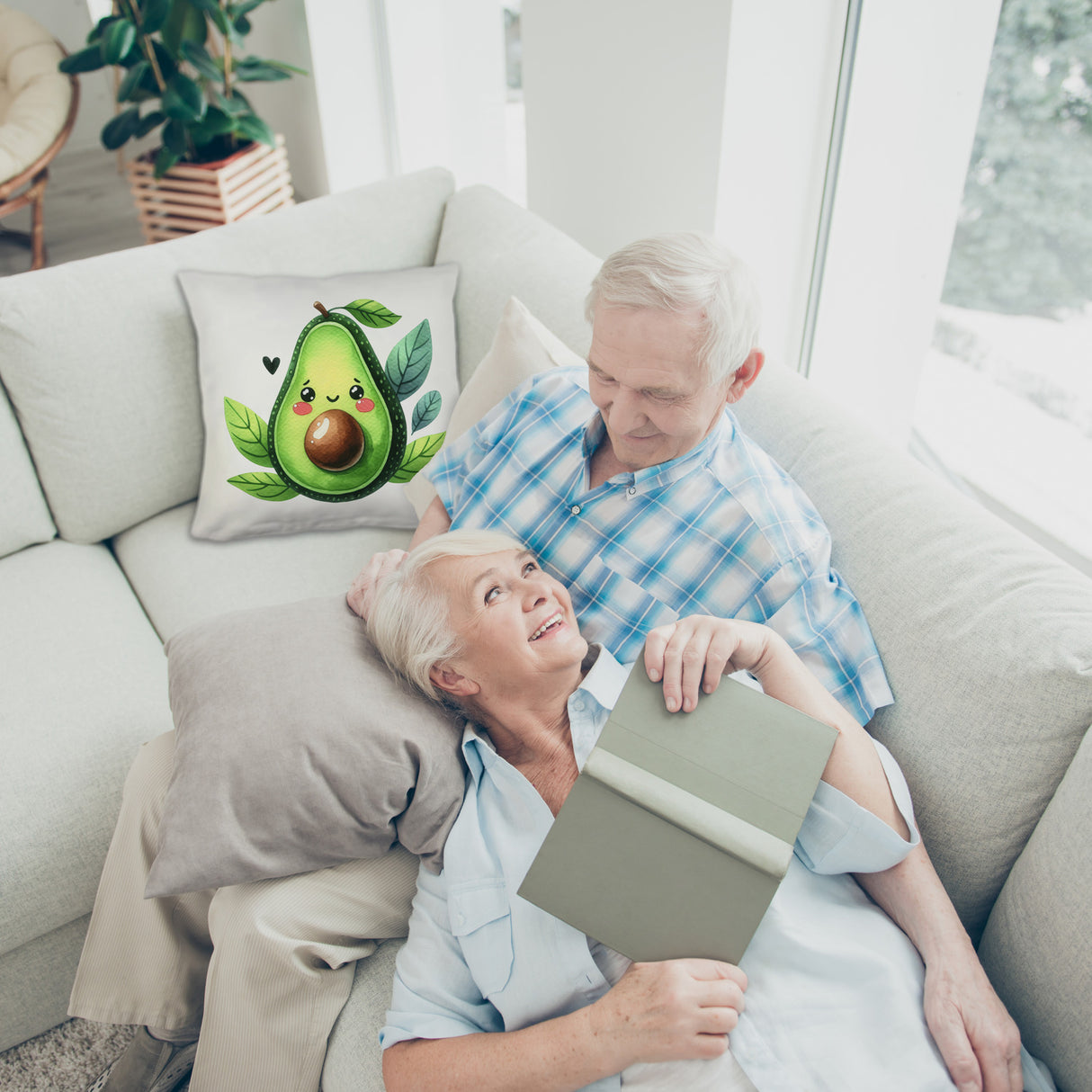 Lächelnde Avocado Kissen