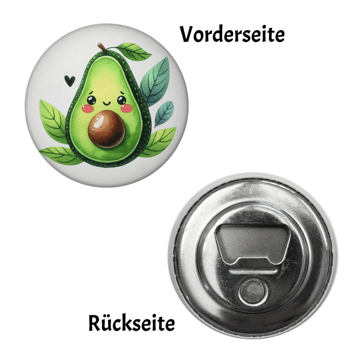 Lächelnde Avocado Magnet rund