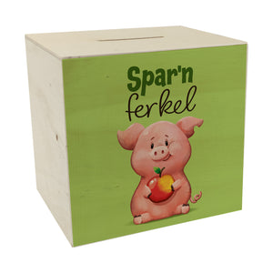 Schwein Spardose mit Spruch Sparnferkel