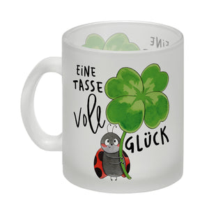 Marienkäfer Kaffeebecher mit Spruch Eine Tasse voll Glück