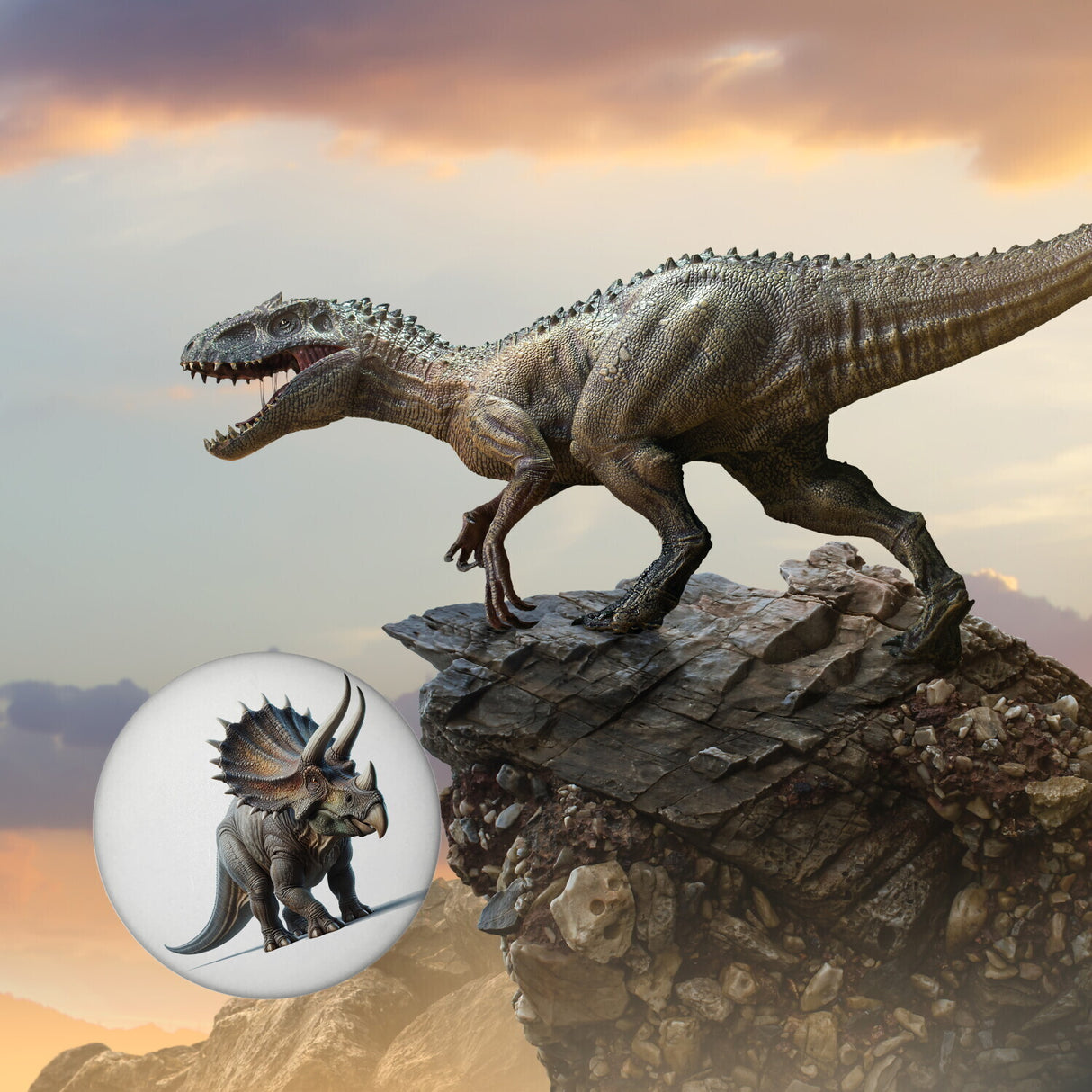 Triceratops Magnet rund