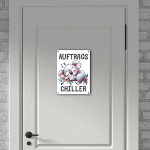Schlafender Koala Metallschild in 15x20 cm mit Spruch Auftragschiller
