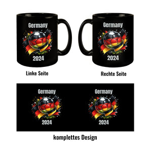 Fußball Deutschland Flagge Tasse in Schwarz