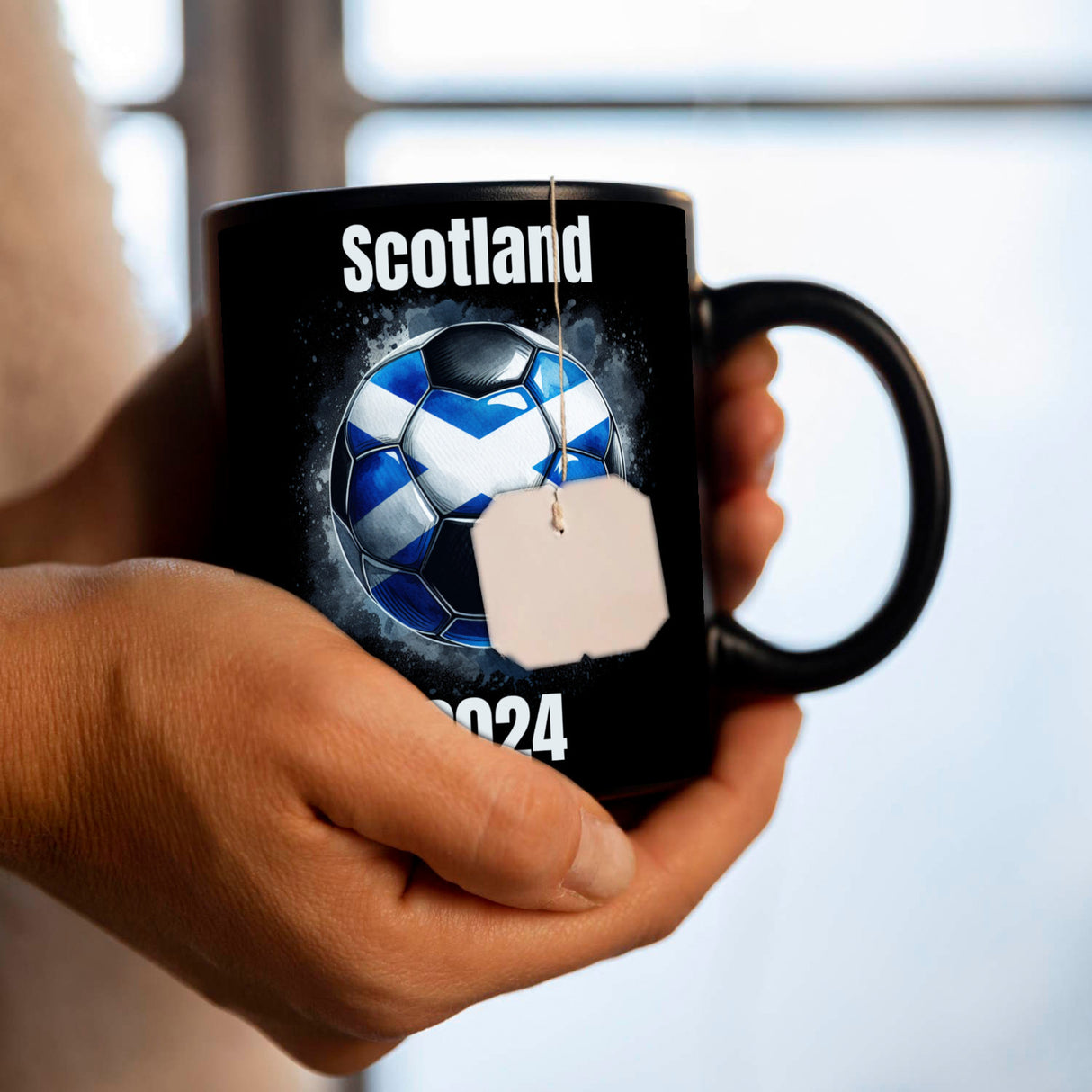 Fußball Schottland Flagge Tasse in Schwarz