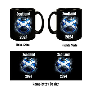 Fußball Schottland Flagge Tasse in Schwarz