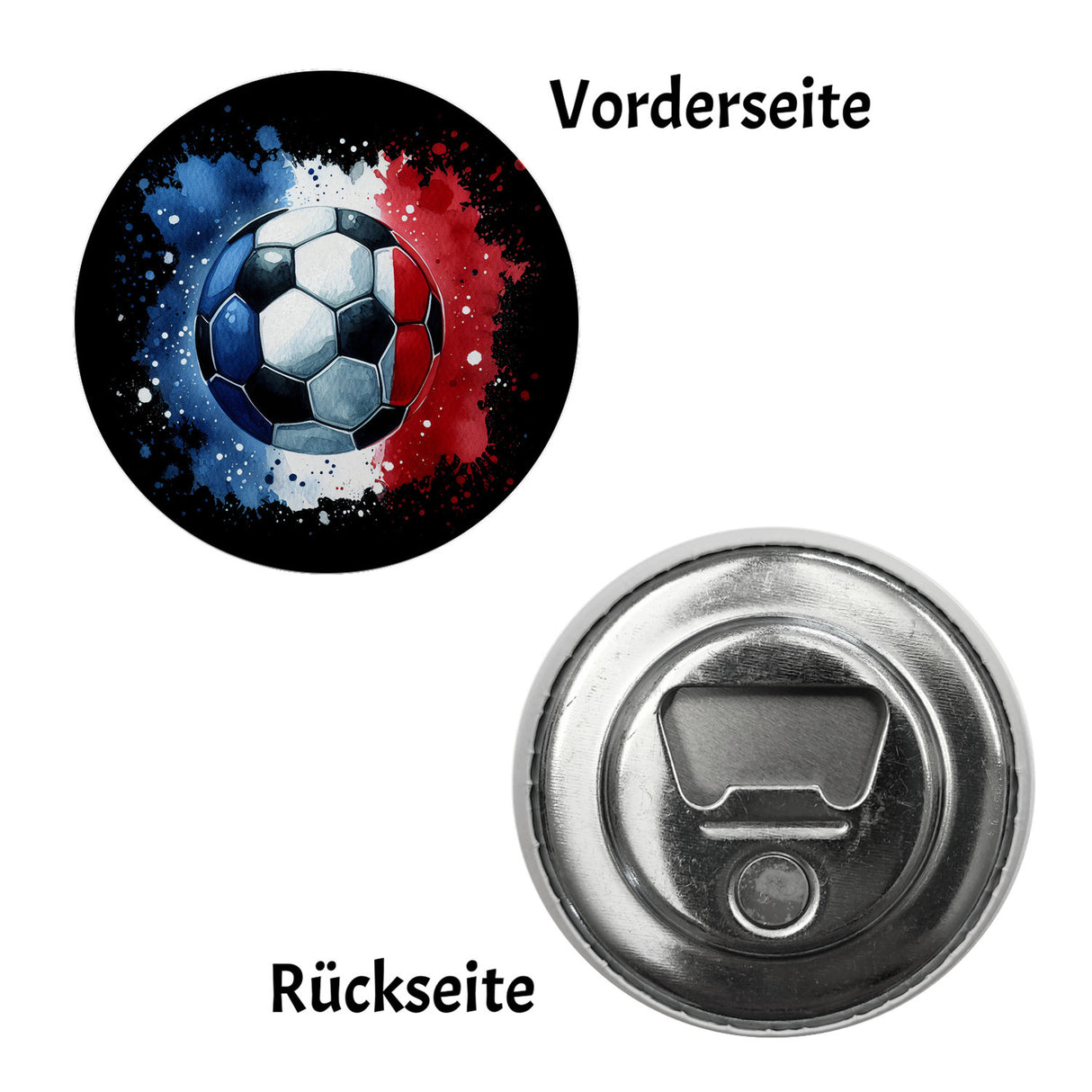 Fußball Frankreich Flagge Magnet rund