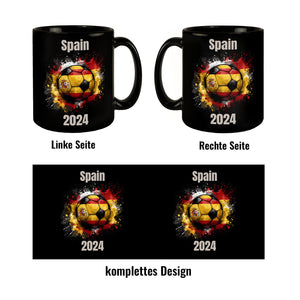 Fußball Spanien Flagge Tasse in Schwarz