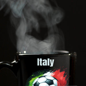 Fußball Italien Flagge Tasse in Schwarz