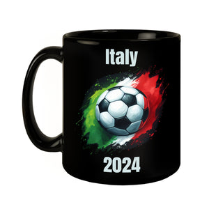 Fußball Italien Flagge Tasse in Schwarz