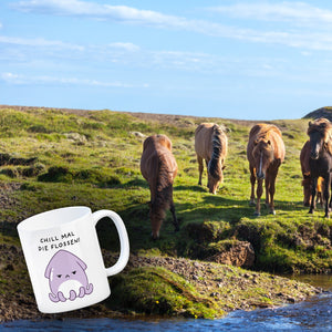 Jelly & Friends Tintenfisch Kaffeebecher mit Spruch Chill mal die Flossen