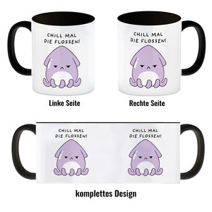 Jelly & Friends Tintenfisch Kaffeebecher mit Spruch Chill mal die Flossen