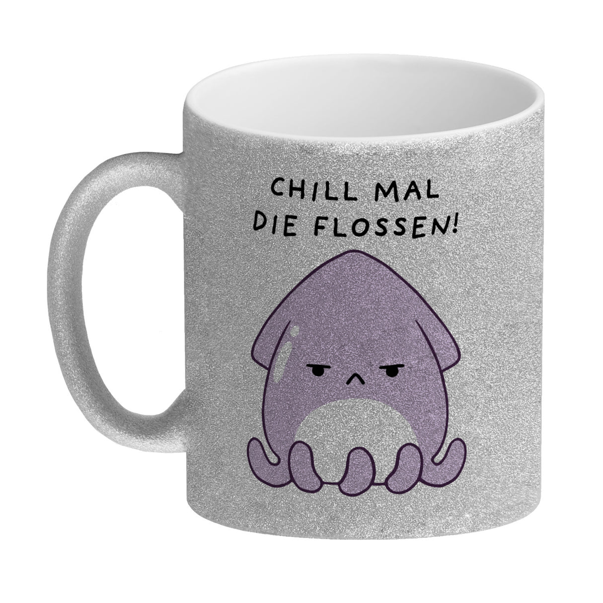 Jelly & Friends Tintenfisch Kaffeebecher mit Spruch Chill mal die Flossen