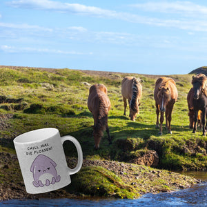 Jelly & Friends Tintenfisch Kaffeebecher mit Spruch Chill mal die Flossen