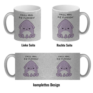 Jelly & Friends Tintenfisch Kaffeebecher mit Spruch Chill mal die Flossen