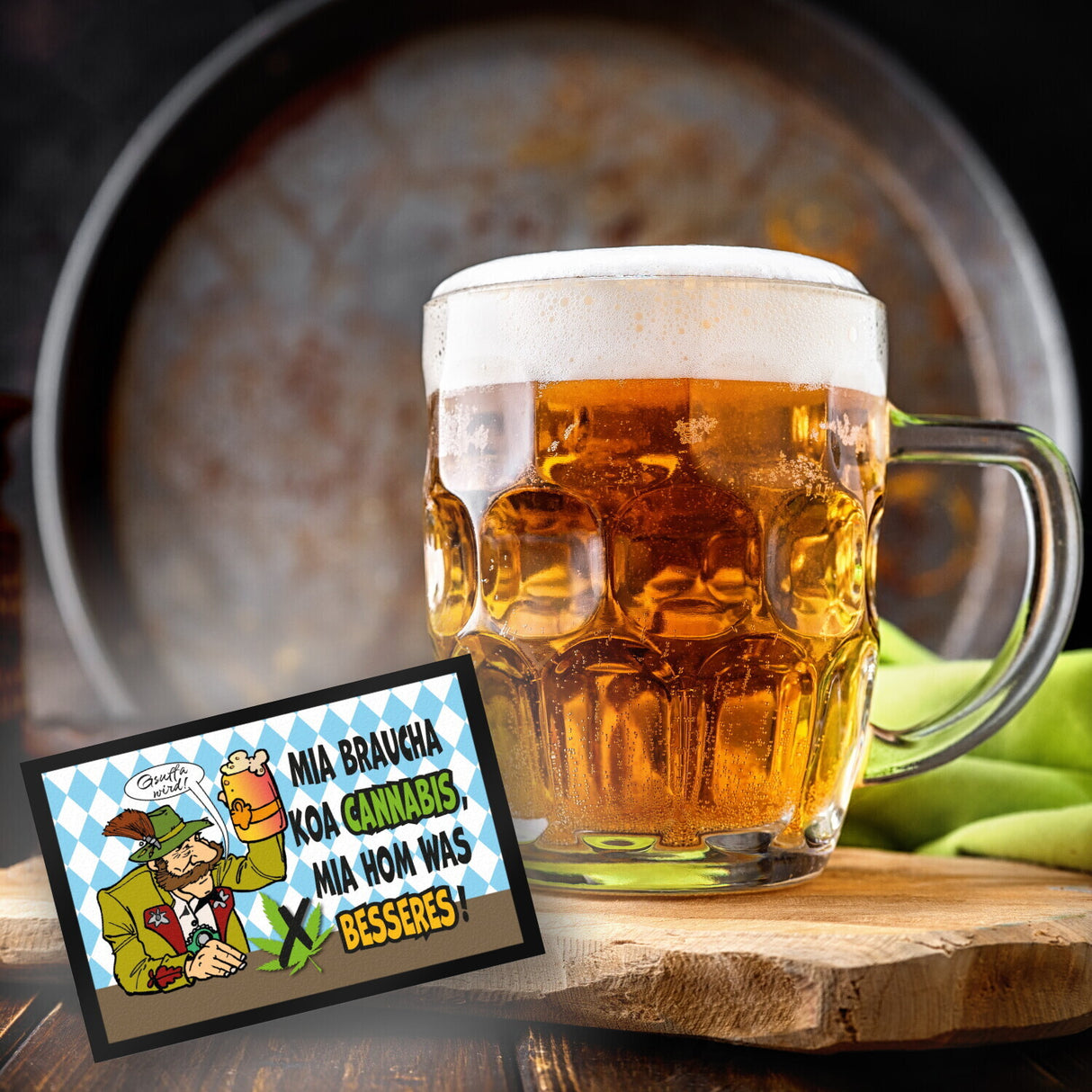 Bier statt Gras Biertrinker Fußmatte in 35x50 cm mit Spruch Gsuffa wird!