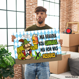 Bier statt Gras Biertrinker Fußmatte in 35x50 cm ohne Rand mit Spruch Gsuffa wird!