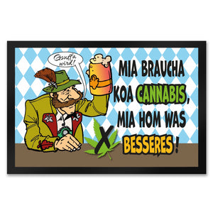 Bier statt Gras Biertrinker Fußmatte in 35x50 cm mit Spruch Gsuffa wird!