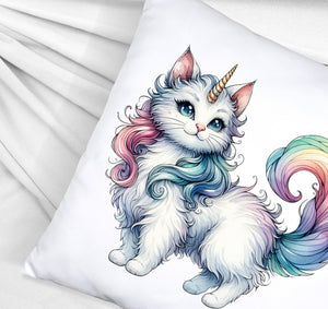 Einhorn-Katze Kissen