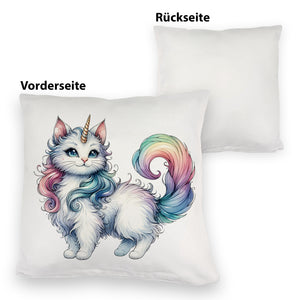 Einhorn-Katze Kissen