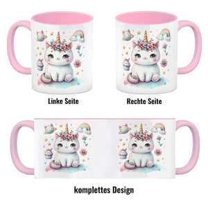 Einhorn-Katze Aquarell Kaffeebecher