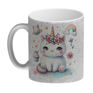 Einhorn-Katze Aquarell Kaffeebecher