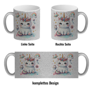 Einhorn-Katze Aquarell Kaffeebecher