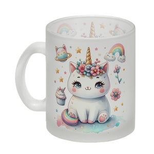 Einhorn-Katze Aquarell Kaffeebecher