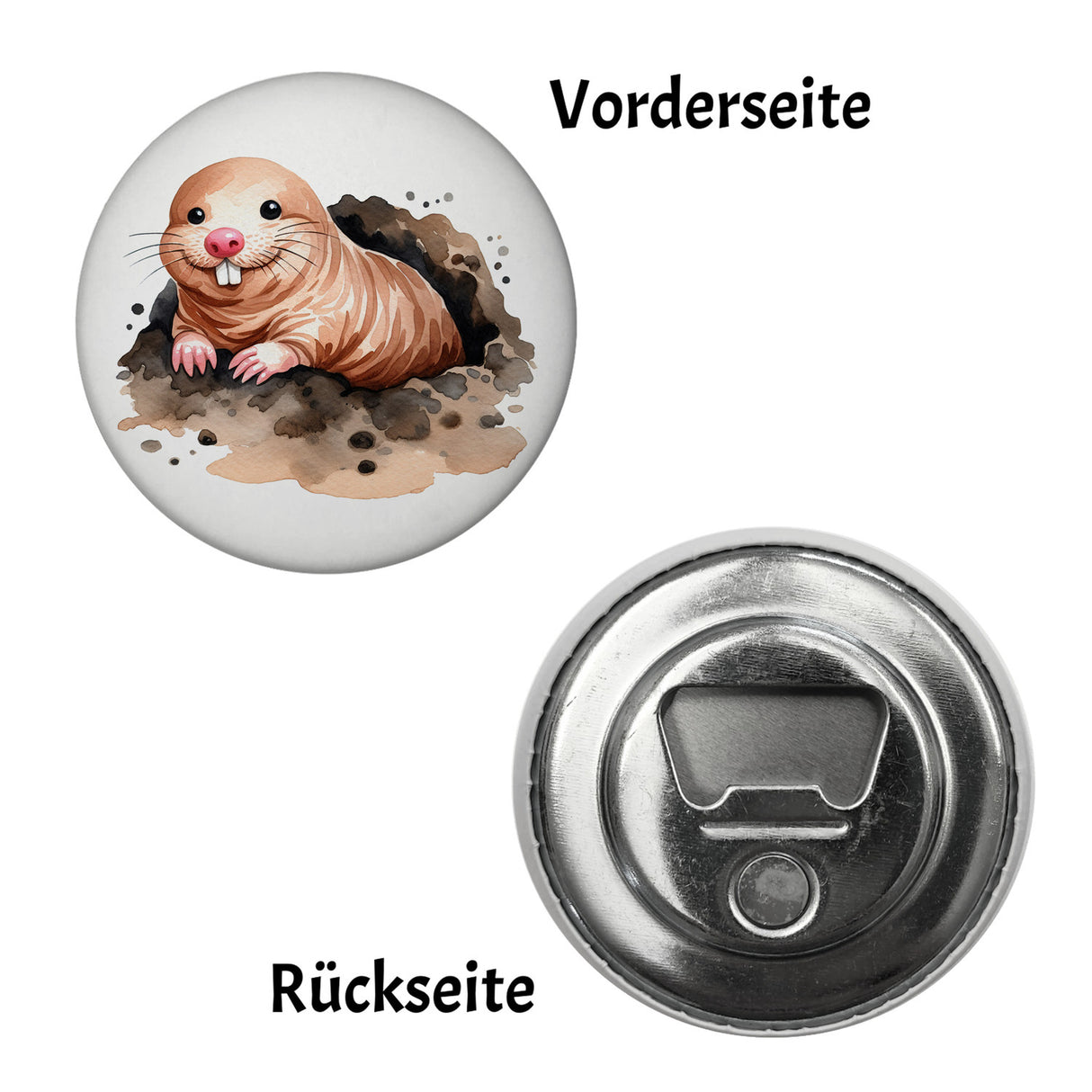 Nacktmull Magnet rund
