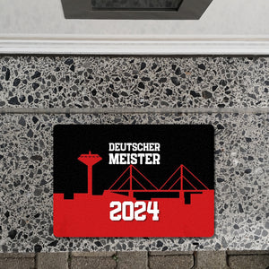 Leverkusen Fußmatte in 35x50 cm ohne Rand mit Spruch Deutscher Meister 2024