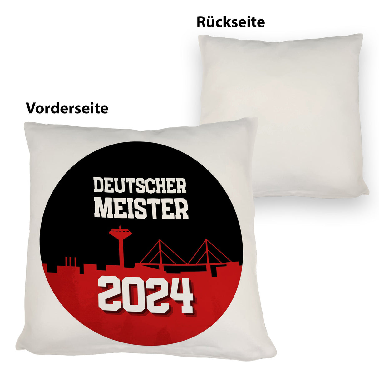 Leverkusen Kissen mit Spruch Deutscher Meister 2024