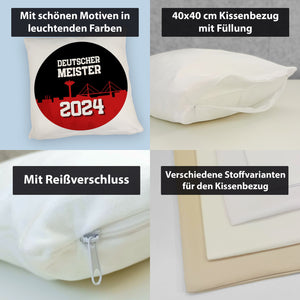 Leverkusen Kissen mit Spruch Deutscher Meister 2024