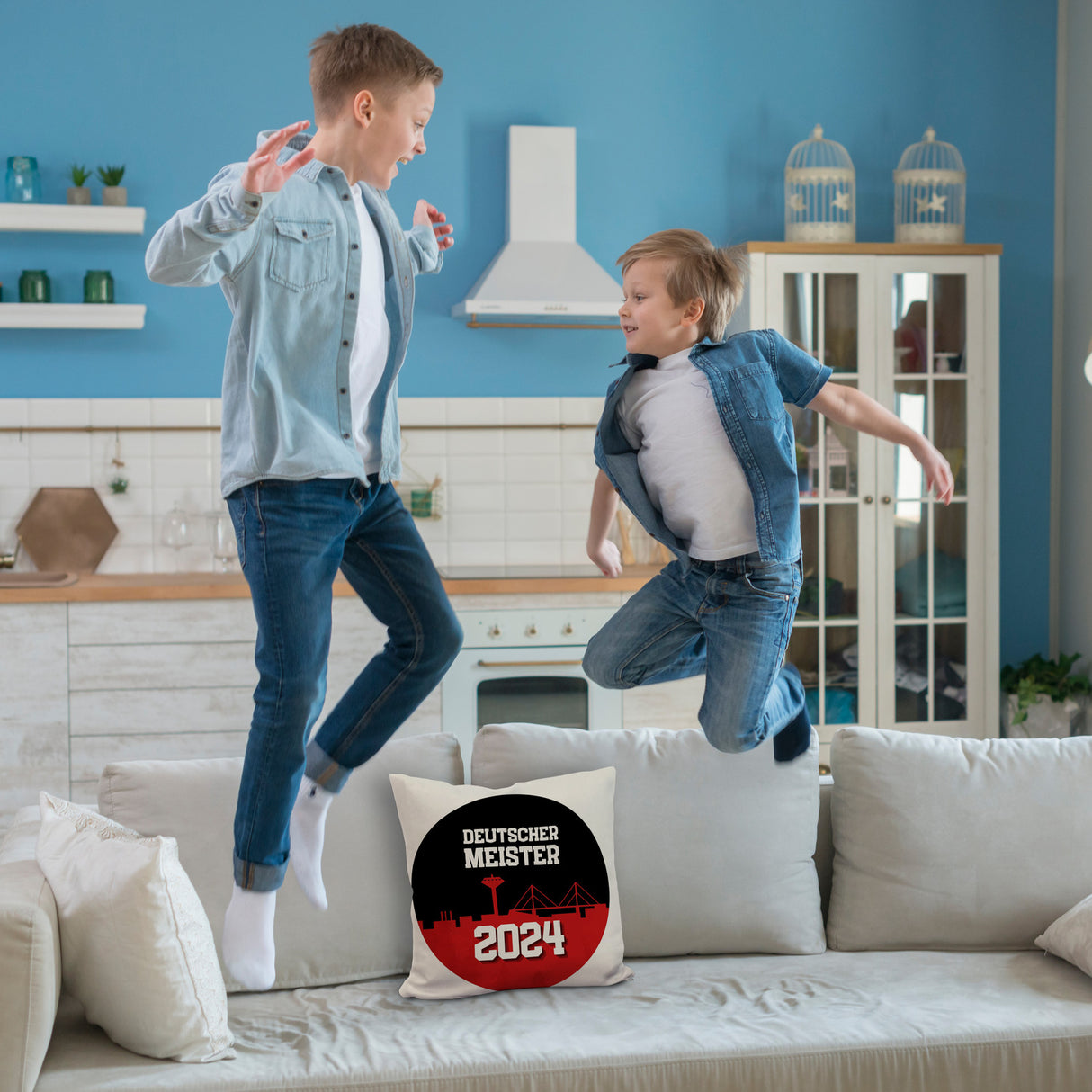 Leverkusen Kissen mit Spruch Deutscher Meister 2024