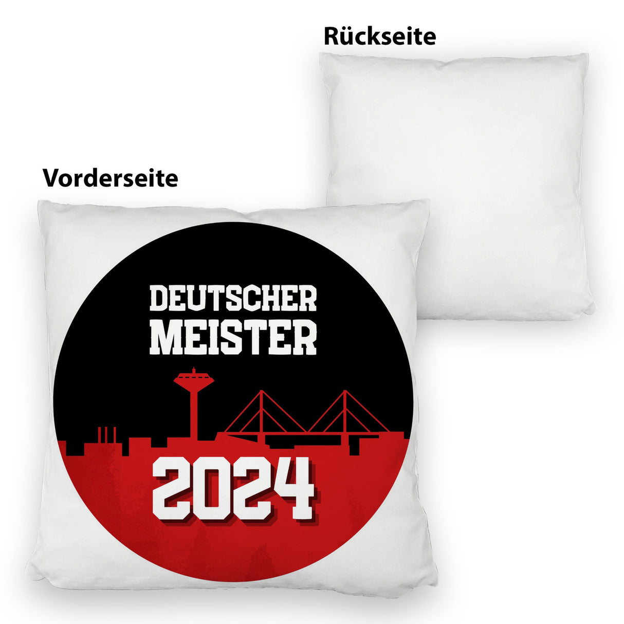 Leverkusen Kissen mit Spruch Deutscher Meister 2024