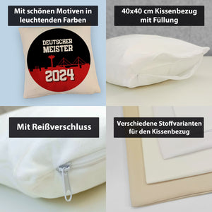 Leverkusen Kissen mit Spruch Deutscher Meister 2024
